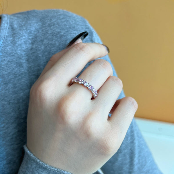 [Clover Jewelrys]Anillo Eternity con circonitas redondas