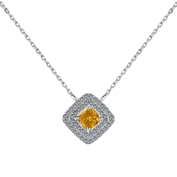 [Clover Jewelrys]Collar brillante con corte Asscher