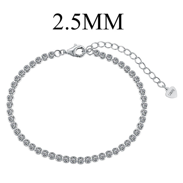 [Clover Jewelrys]Pulsera diaria deslumbrante y brillante de corte redondo