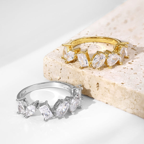 [Clover Jewelrys]Anillo delicado de corte múltiple
