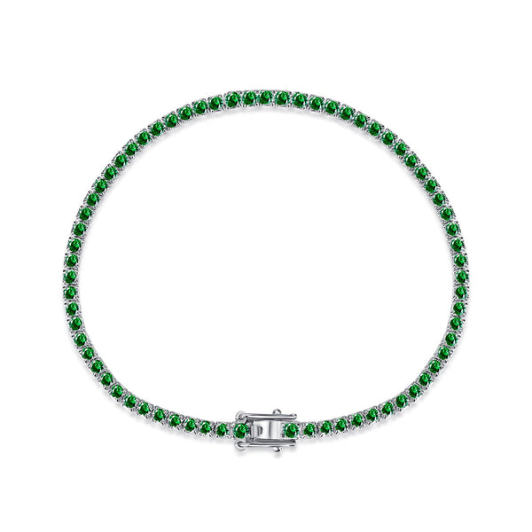 [Clover Jewelrys]Pulsera diaria deslumbrante colorida con corte redondo