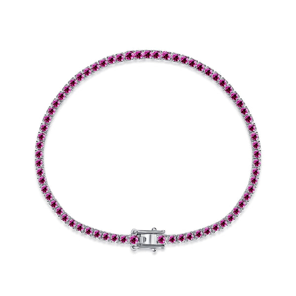 [Clover Jewelrys]Pulsera diaria deslumbrante colorida con corte redondo