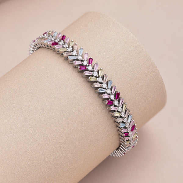 [Clover Jewelrys]Pulsera diaria delicada con esmeralda talla radiante