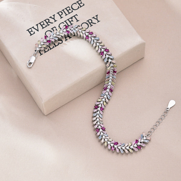 [Clover Jewelrys]Pulsera diaria delicada con esmeralda talla radiante