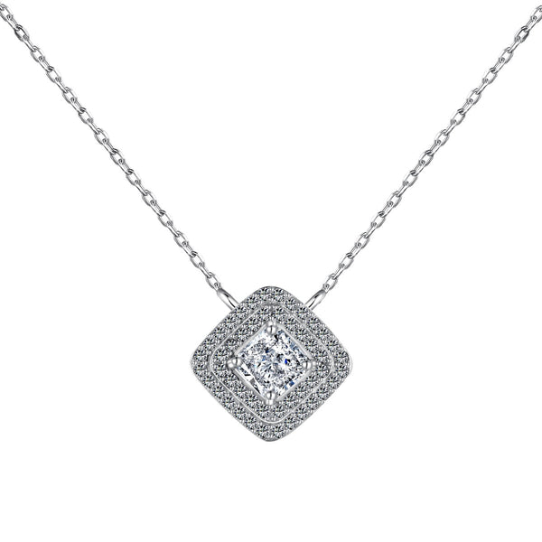 [Clover Jewelrys]Collar brillante con corte Asscher