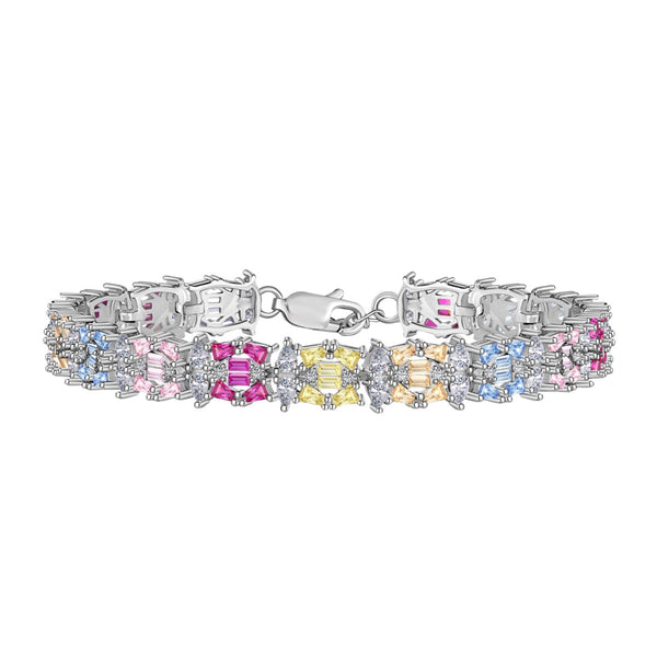 [Clover Jewelrys]Pulsera de Fiesta Delicada Multicolor con Cortes Múltiples