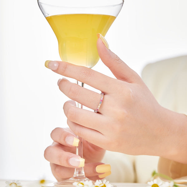 [Clover Jewelrys]Elegante Anillo Diario con Corte Redondo Vívido