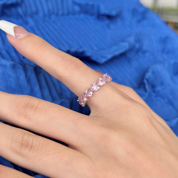 [Clover Jewelrys]Anillo de enamorados con corte de corazón Radiant Romance de 0,25 quilates