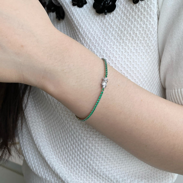 [Clover Jewelrys]Pulsera diaria deslumbrante colorida con corte redondo