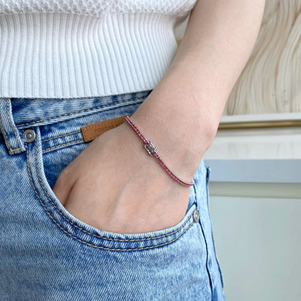 [Clover Jewelrys]Pulsera diaria deslumbrante colorida con corte redondo