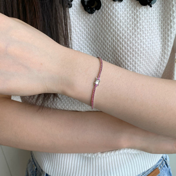 [Clover Jewelrys]Pulsera diaria deslumbrante colorida con corte redondo