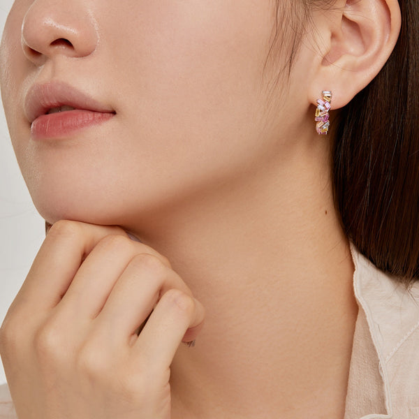 [Clover Jewelrys]Pendientes diarios deslumbrantes con corte esmeralda de colores
