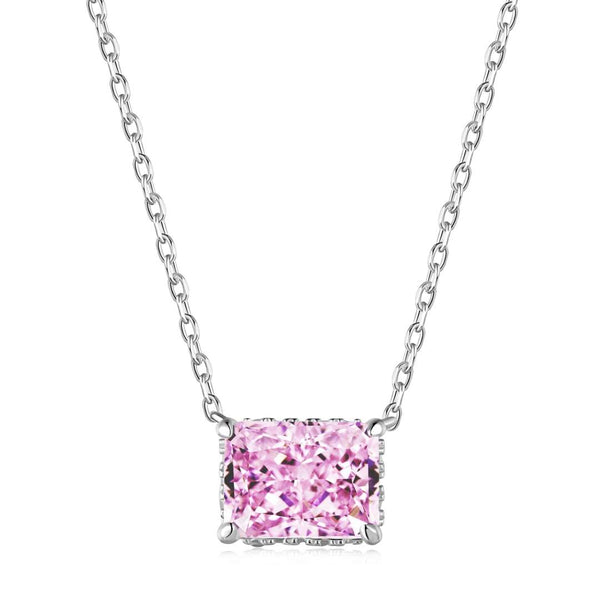 [CloverJewelrys]Lujoso collar cuadrado colorido