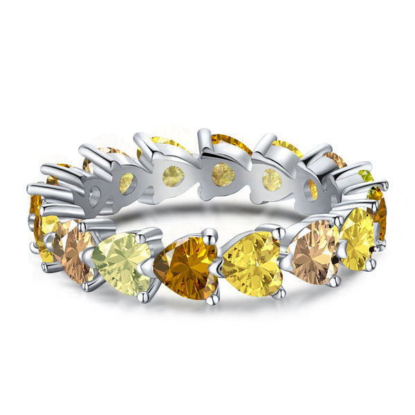[Clover Jewelrys]Anillo de enamorados con corte de corazón Radiant Romance de 0,25 quilates