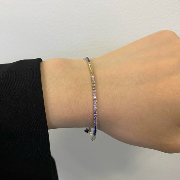 [Clover Jewelrys]Pulsera de tenis con corte de princesa radiante y brillante