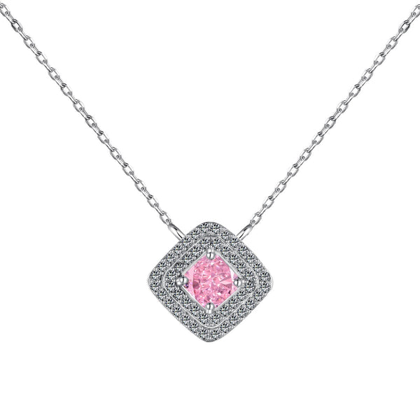 [Clover Jewelrys]Collar brillante con corte Asscher