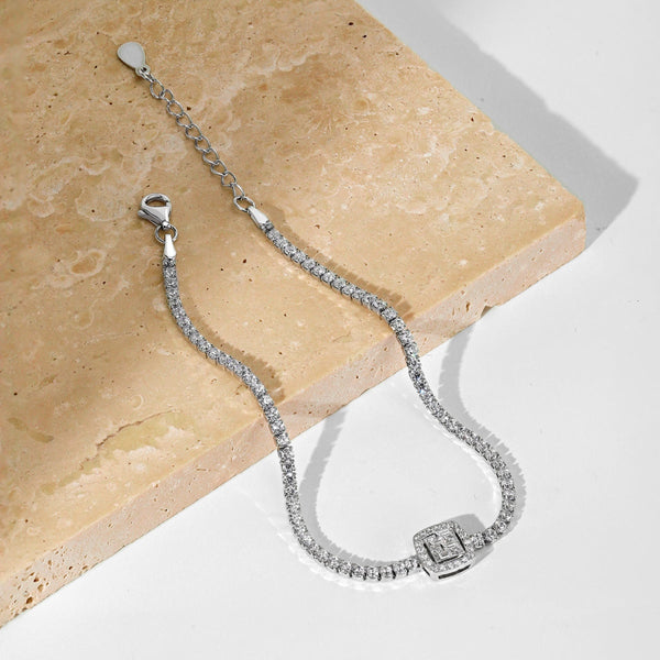 [Clover Jewelrys]Pulsera de banquete cuadrada deslumbrante y lujosa