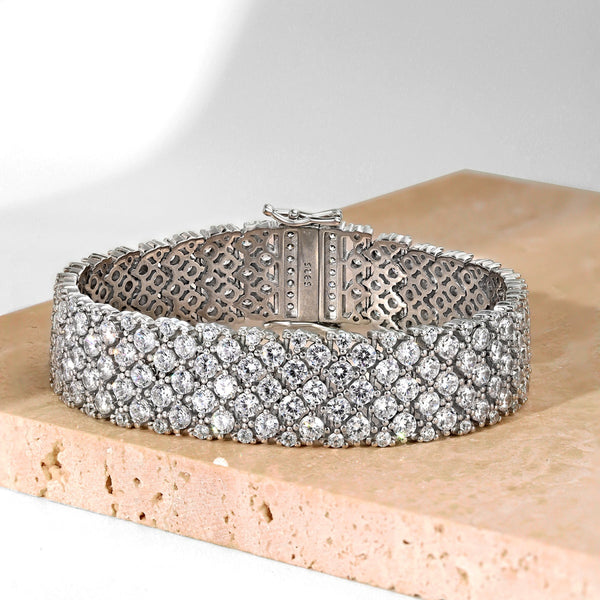 [Clover Jewelrys]Pulsera de Fiesta Elegante con Diseño Redondo y Tallado