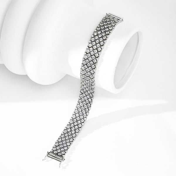 [Clover Jewelrys]Pulsera de Fiesta Elegante con Diseño Redondo y Tallado