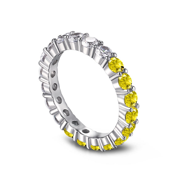 [Clover Jewelrys]Anillo de tenis con circonita redonda brillante