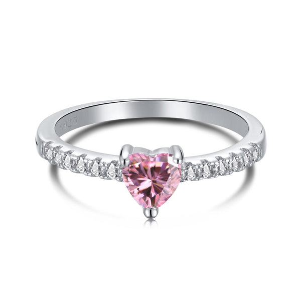 [Clover Jewelrys]Anillo de Compromiso con Corazón Encantador de 0.5 Quilates de Clover Jewelrys