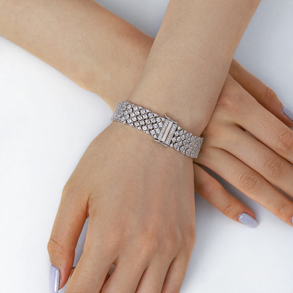[Clover Jewelrys]Pulsera de Fiesta Elegante con Diseño Redondo y Tallado