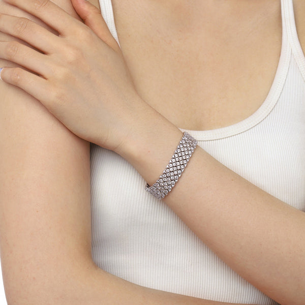 [Clover Jewelrys]Pulsera de Fiesta Elegante con Diseño Redondo y Tallado