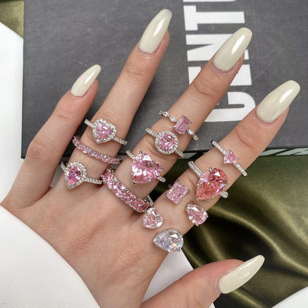 [Clover Jewelrys]Anillo de Compromiso con Corazón Encantador de 0.5 Quilates de Clover Jewelrys