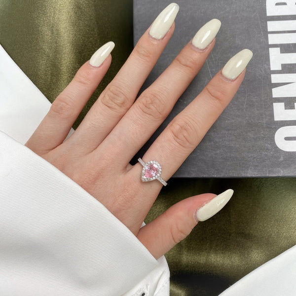 [CloverJewelrys]Anillo de boda lujoso y resplandeciente en forma de gota de agua de 1,0 quilates