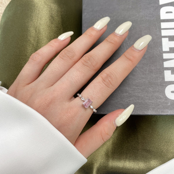 [Clover Jewelrys] Anillo diario radiante de corte radiante de 1,0 quilates