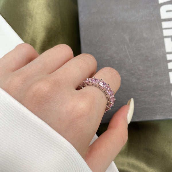 [Clover Joyas] Anillo tenis elegante de corte princesa