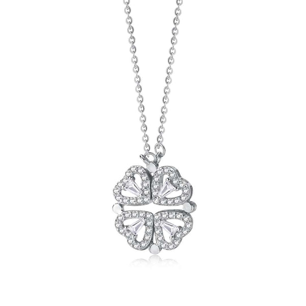 [Clover Jewelrys]Collar con dije de corazón intrincado y forma de flor