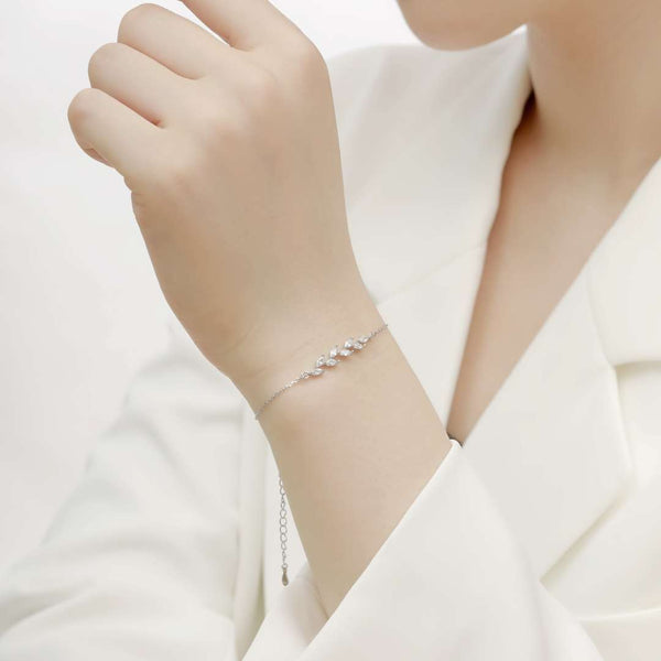[Clover Jewelrys]Elegante pulsera con forma de hojas de trigo