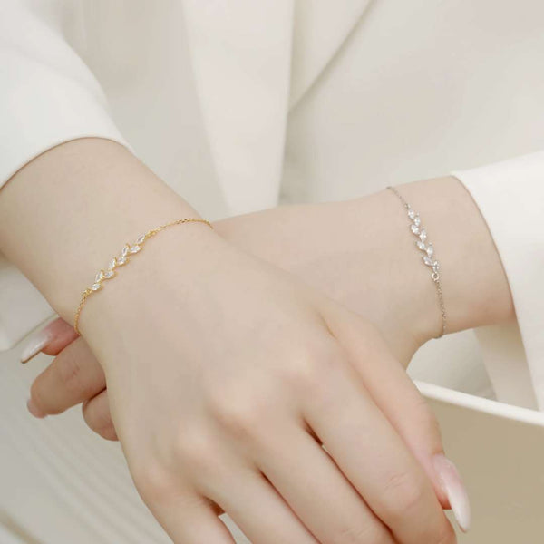 [Clover Jewelrys]Elegante pulsera con forma de hojas de trigo