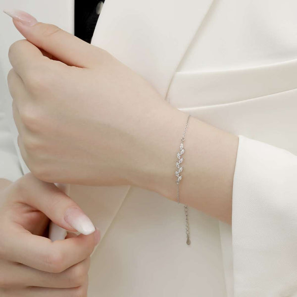 [Clover Jewelrys]Elegante pulsera con forma de hojas de trigo