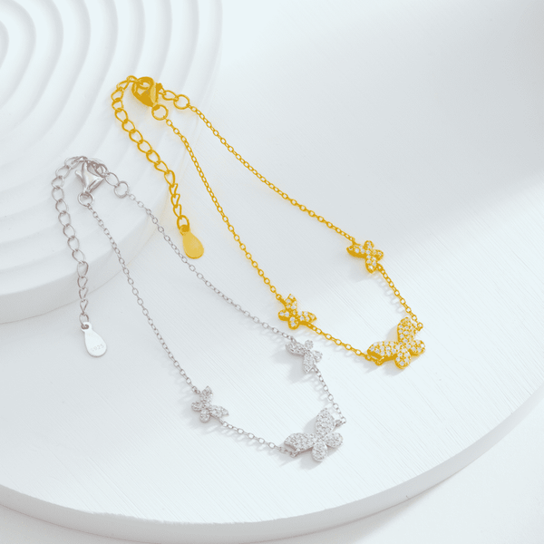 [Clover Jewelrys]Delicada pulsera con colgante de mariposa