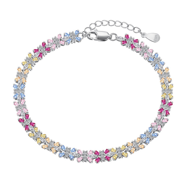 [Clover Jewelrys]Pulsera de Fiesta de Corte Esmeralda Radiante y Colorida