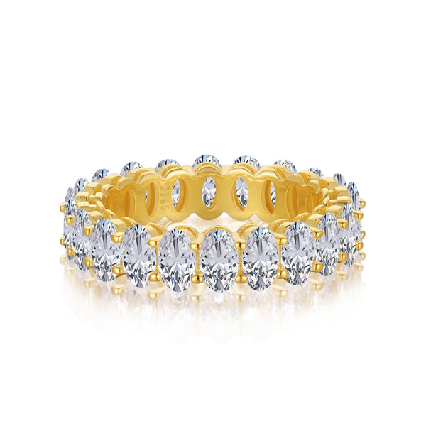 [Clover Jewelrys]Anillo de tenis con corte ovalado ornamentado