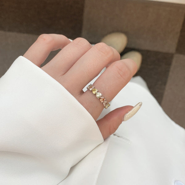 [Clover Jewelrys]Anillo de enamorados con corte de corazón Radiant Romance de 0,25 quilates