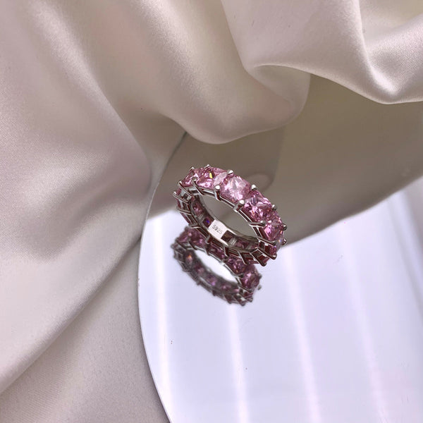 [Clover Joyas] Anillo tenis elegante de corte princesa