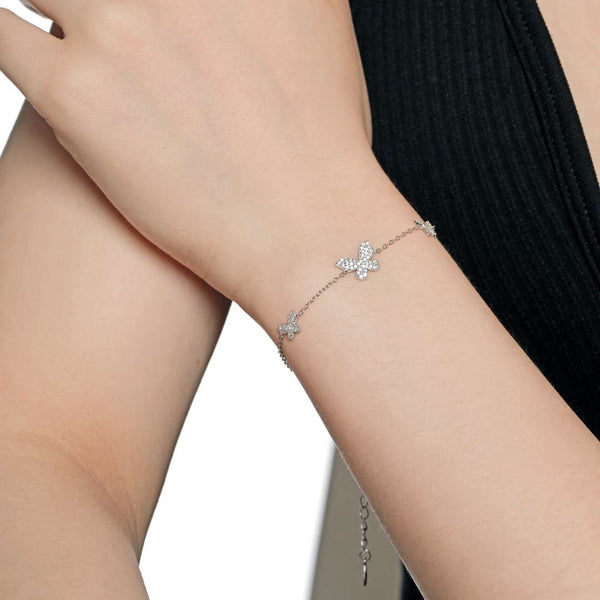 [Clover Jewelrys]Delicada pulsera con colgante de mariposa