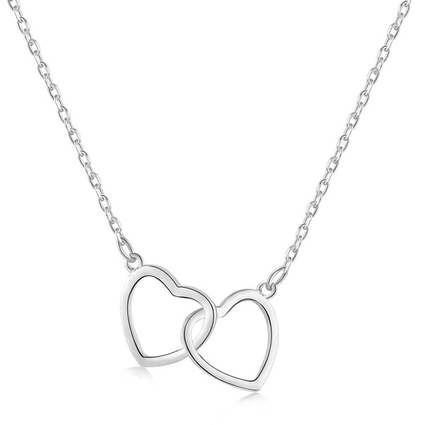 [Clover Jewelrys]Collar de doble anillo de plata esterlina Amor