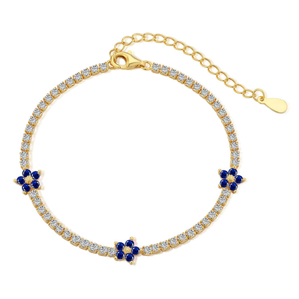 [Clover Jewelrys]Pulsera de Tenis con Forma de Flor Brillante