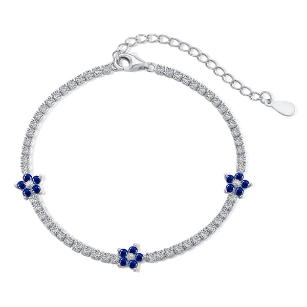 [Clover Jewelrys]Pulsera de Tenis con Forma de Flor Brillante