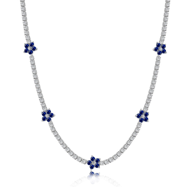 [Clover Jewelrys]Collar tenis de flores coloridas y lujosas