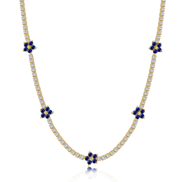 [Clover Jewelrys]Collar tenis de flores coloridas y lujosas