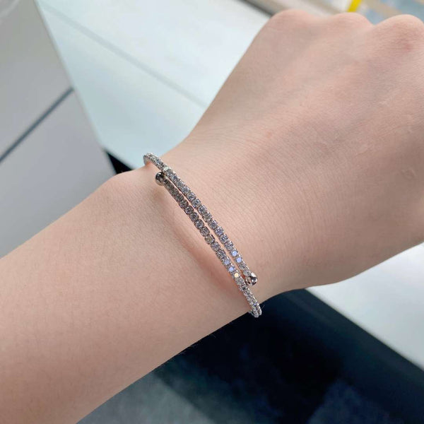 [Clover Jewelrys]Pulsera de moda redonda con hilera de diamantes