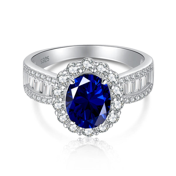 [ Clover Jewelrys]Anillo de banquete con deslumbrante y encantador corte ovalado de 1,5 quilates