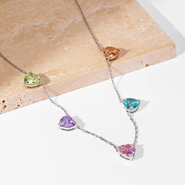 [Clover Jewelrys]Collar de Corazón Colorido Brillante