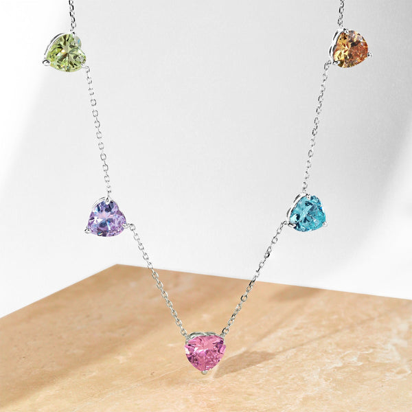 [Clover Jewelrys]Collar de Corazón Colorido Brillante